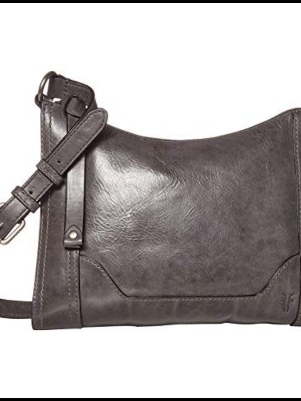 Antique Pull-Up Leather Zip Crossbody Bag Adjustable Strap & Pockets